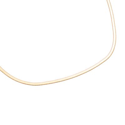 Snake ketting goudkleurig 3 mm – RVS minimalistische halsketting