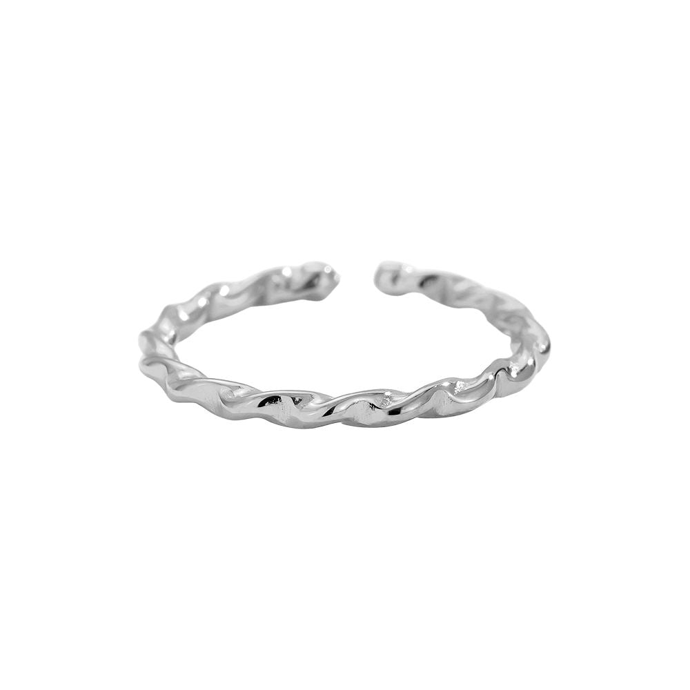 Minimalistische ring gedraaid in zilver RVS