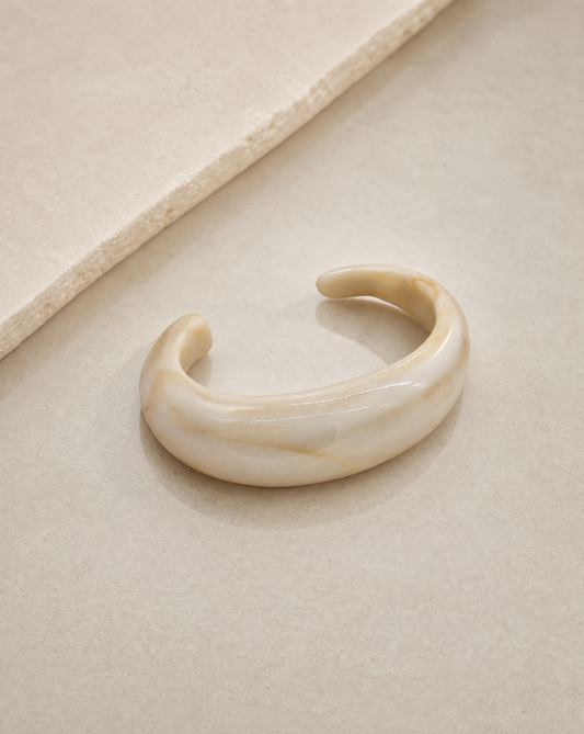 The soft stone bangle in cream