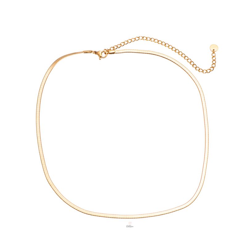 Snake ketting goudkleur RVS. Minimalistische ketting.