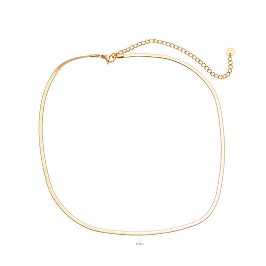 Snake ketting goudkleur RVS. Minimalistische ketting.