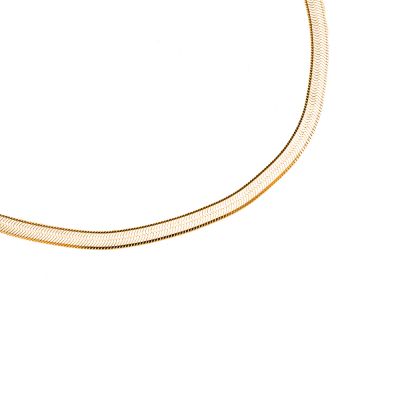 Snake ketting goudkleurig 5 mm – gold plated stainless steel
