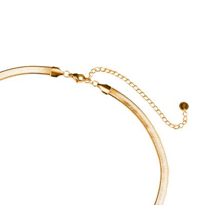 Snake ketting goudkleurig 5 mm – gold plated stainless steel