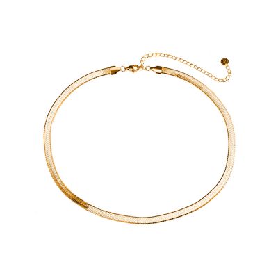 Snake ketting goudkleurig 5 mm – gold plated stainless steel