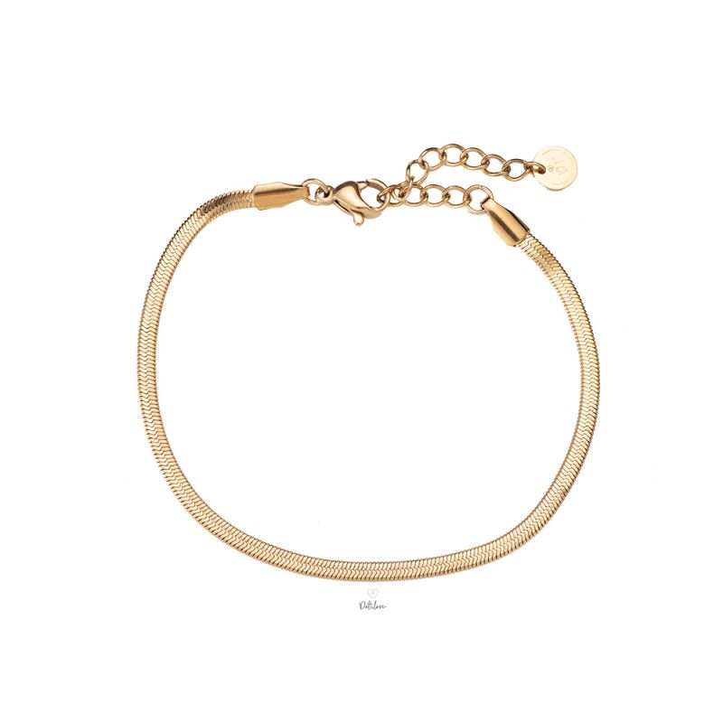 Snake Chain Armband – Goudkleurige Minimalistische RVS Armband