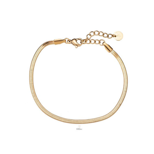 Snake Chain Armband – Goudkleurige Minimalistische RVS Armband