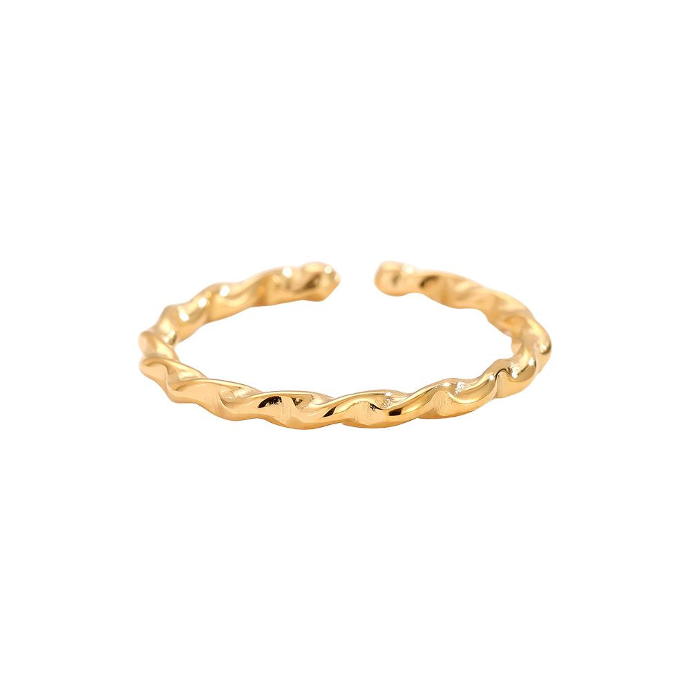 Minimalistische ring gedraaid goud RVS