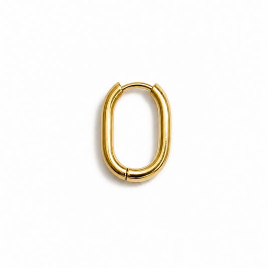 Mini hoop oval goudkleurig RVS. Verkrijgpaar in mini, midi of maxi of als set van 3 paar - Gioia store
