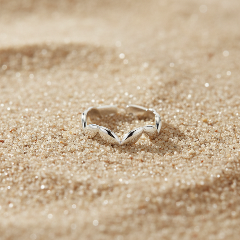 Golvende zilveren ring – Pinterest productfoto