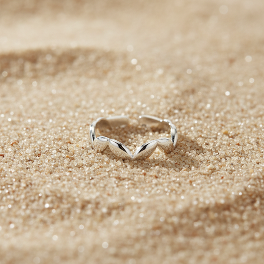 Golvende zilveren ring – Pinterest productfoto