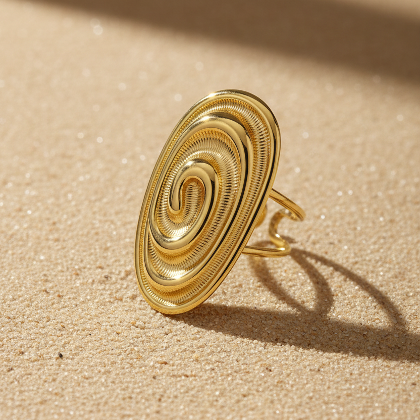 Spiraalring goud – Pinterest productfoto